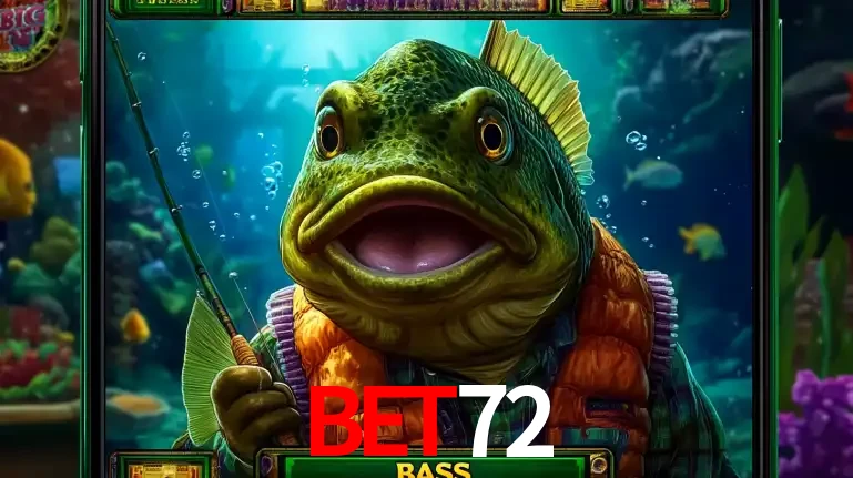 Personagem de peixe pescador do popular jogo de slot com tema de pescaria, uma das emocionantes opções de caça-níqueis para jogar e ganhar no cassino BET72.
